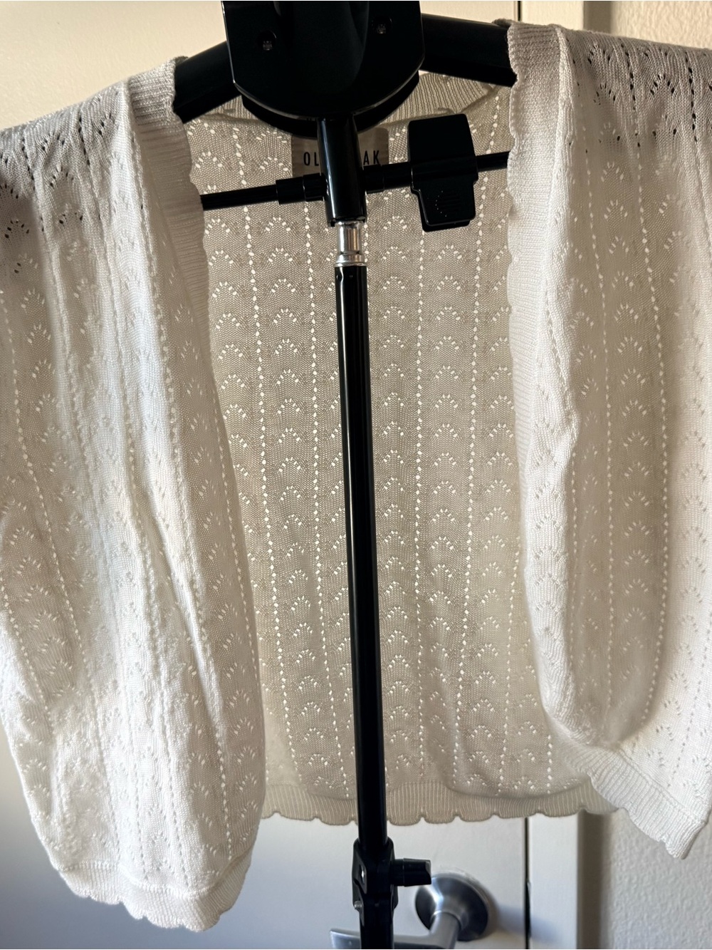 Olive & Oak White Eyelet Knit Shrug